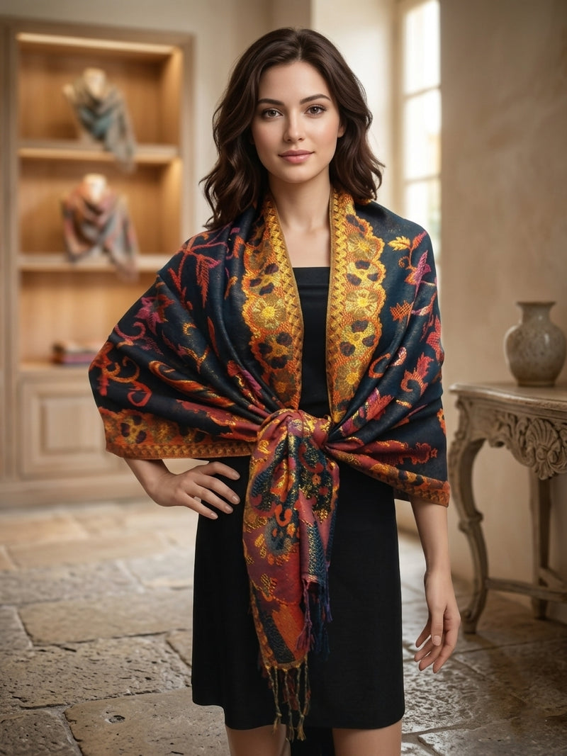 Luxury Gold Thread Pashmina-BH1203