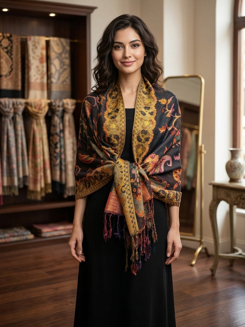 Luxury Gold Thread Pashmina-BH1203