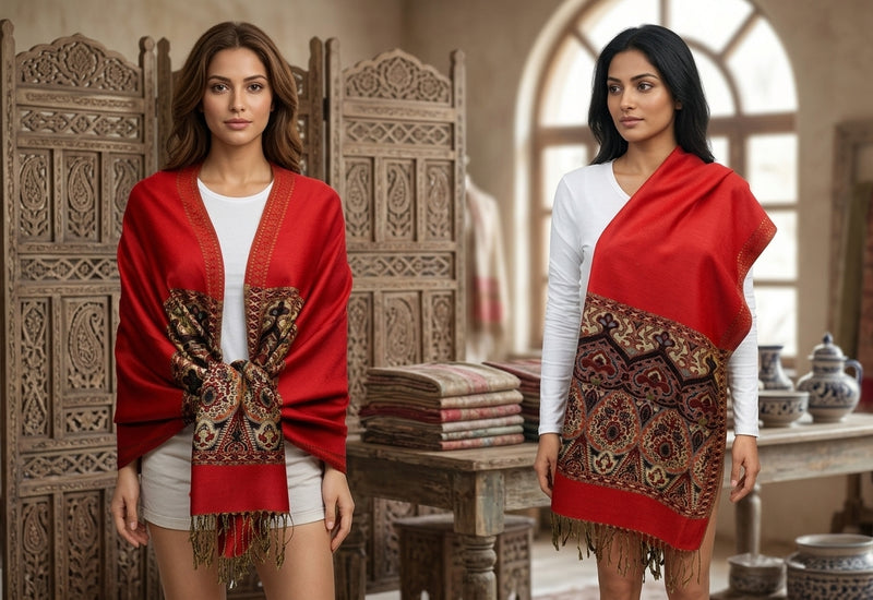 Elegant Gold Thread Pashmina-BH1505