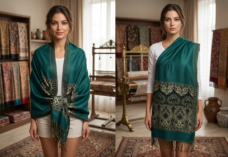 Elegant Gold Thread Pashmina-BH1505