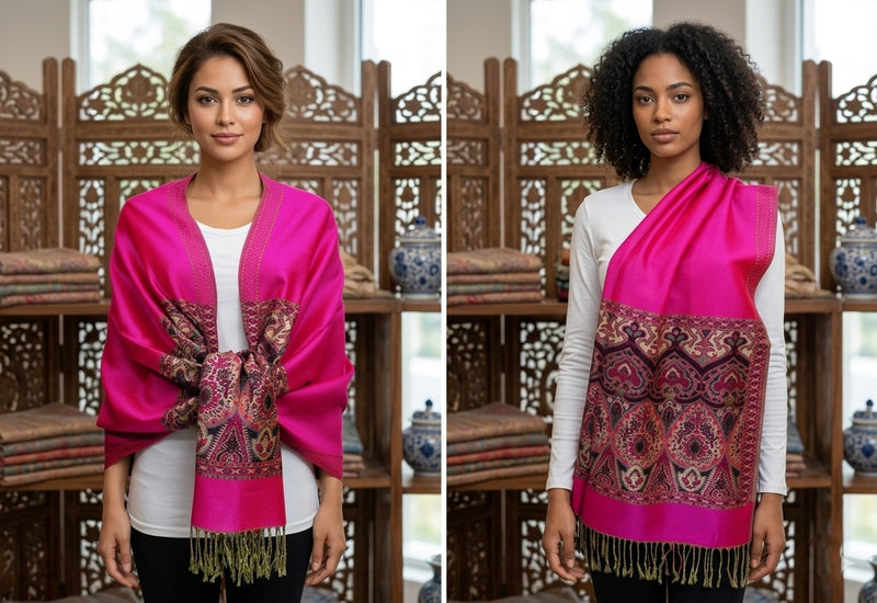 Elegant Gold Thread Pashmina-BH1505