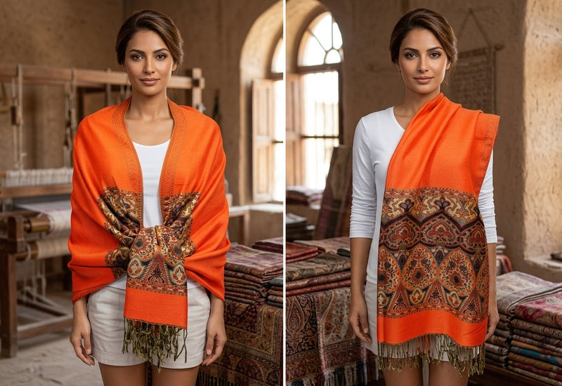 Elegant Gold Thread Pashmina-BH1505