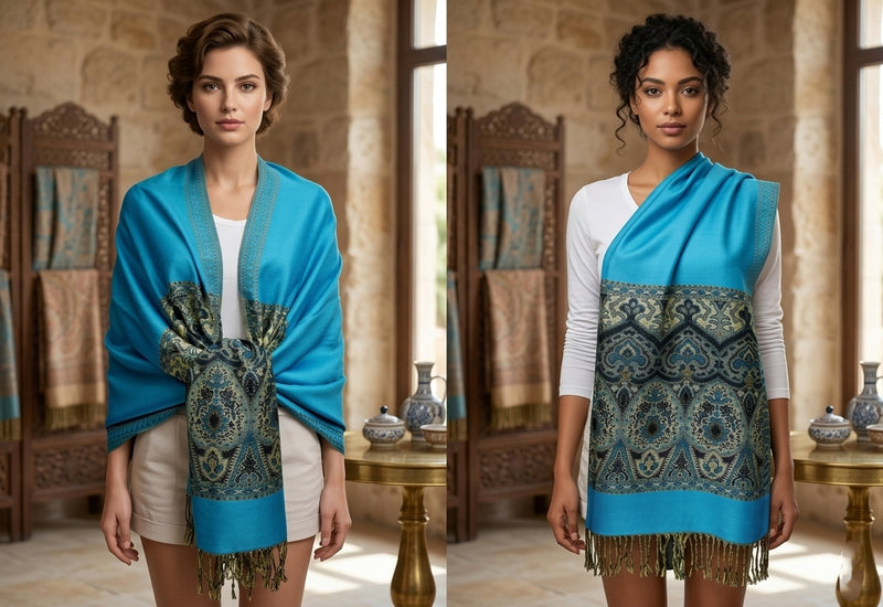 Elegant Gold Thread Pashmina-BH1505