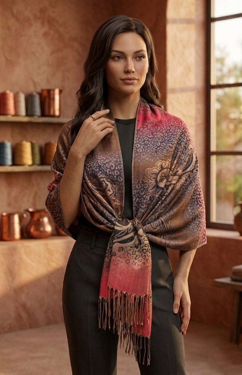 Leopard Print Gradient Pashmina-BH1702