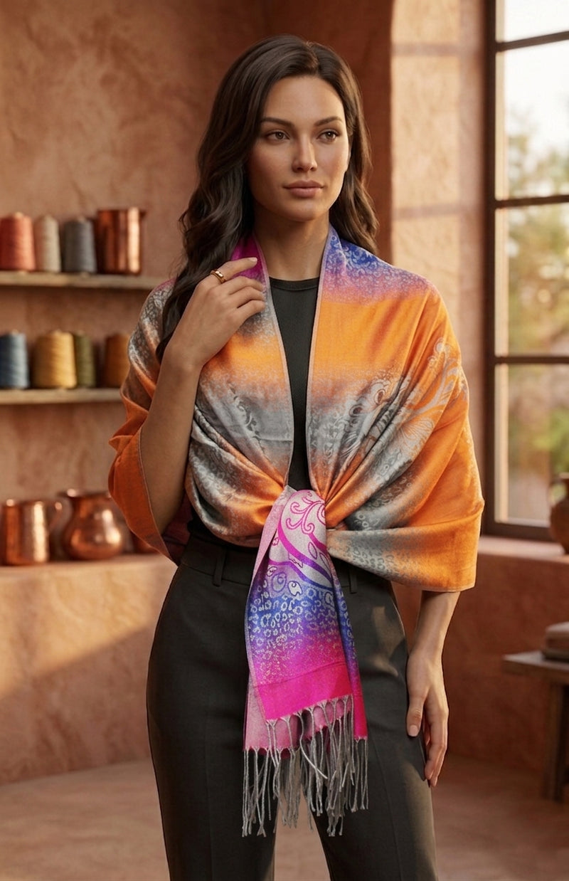 Leopard Print Gradient Pashmina-BH1702