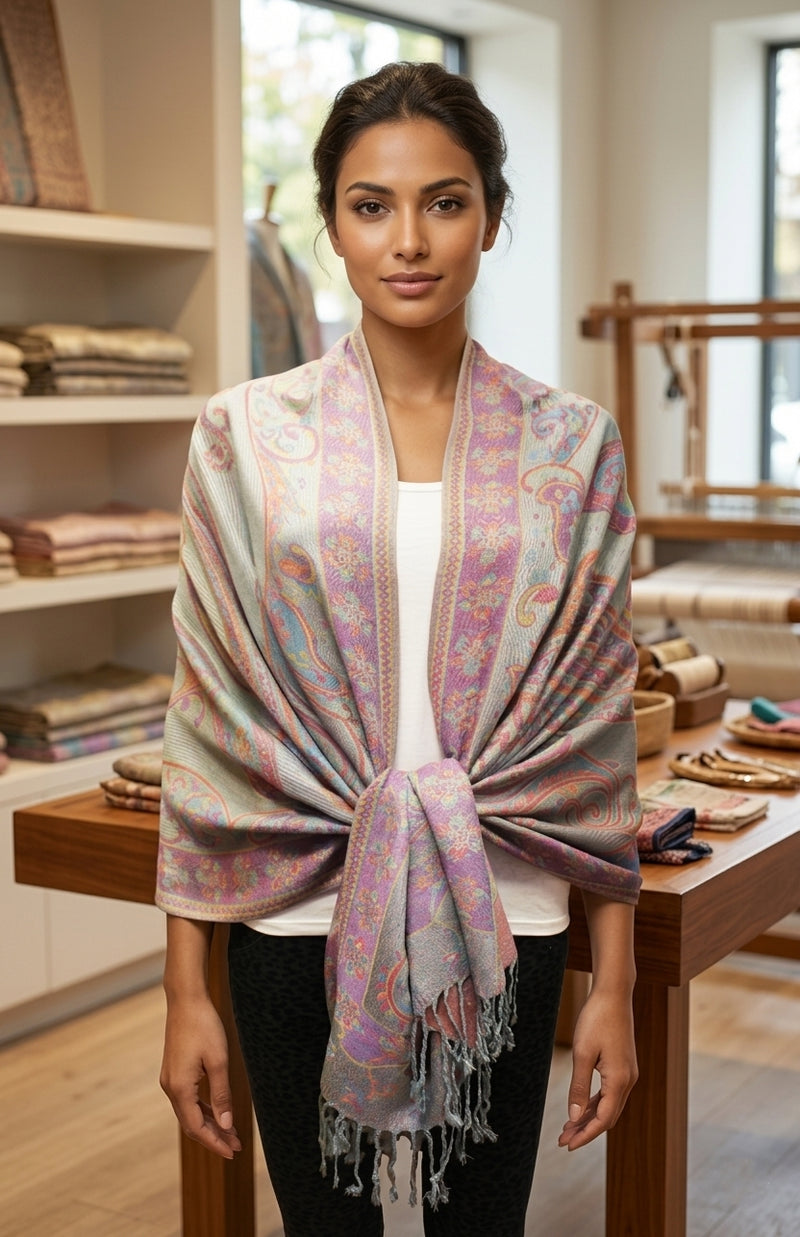 Vintage Paisley Pashmina Shawl-BH1802