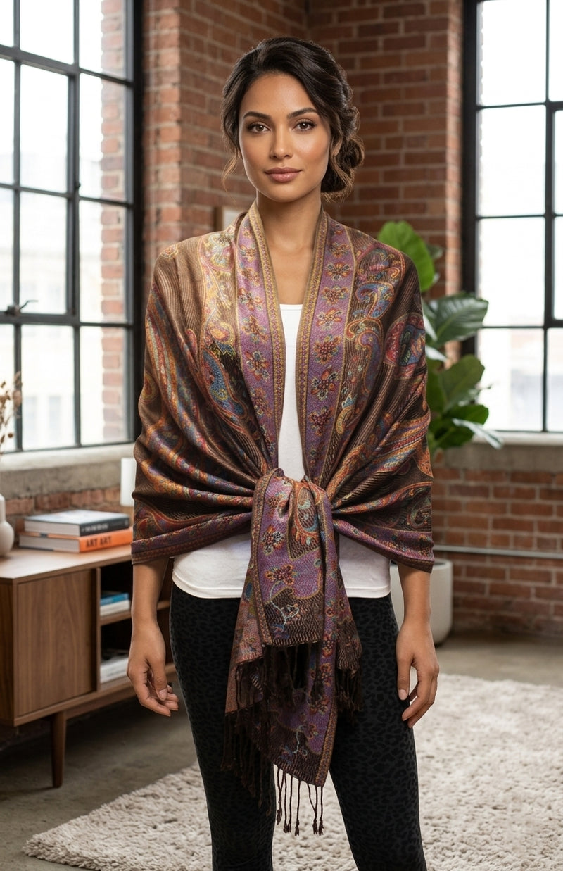 Vintage Paisley Pashmina Shawl-BH1802