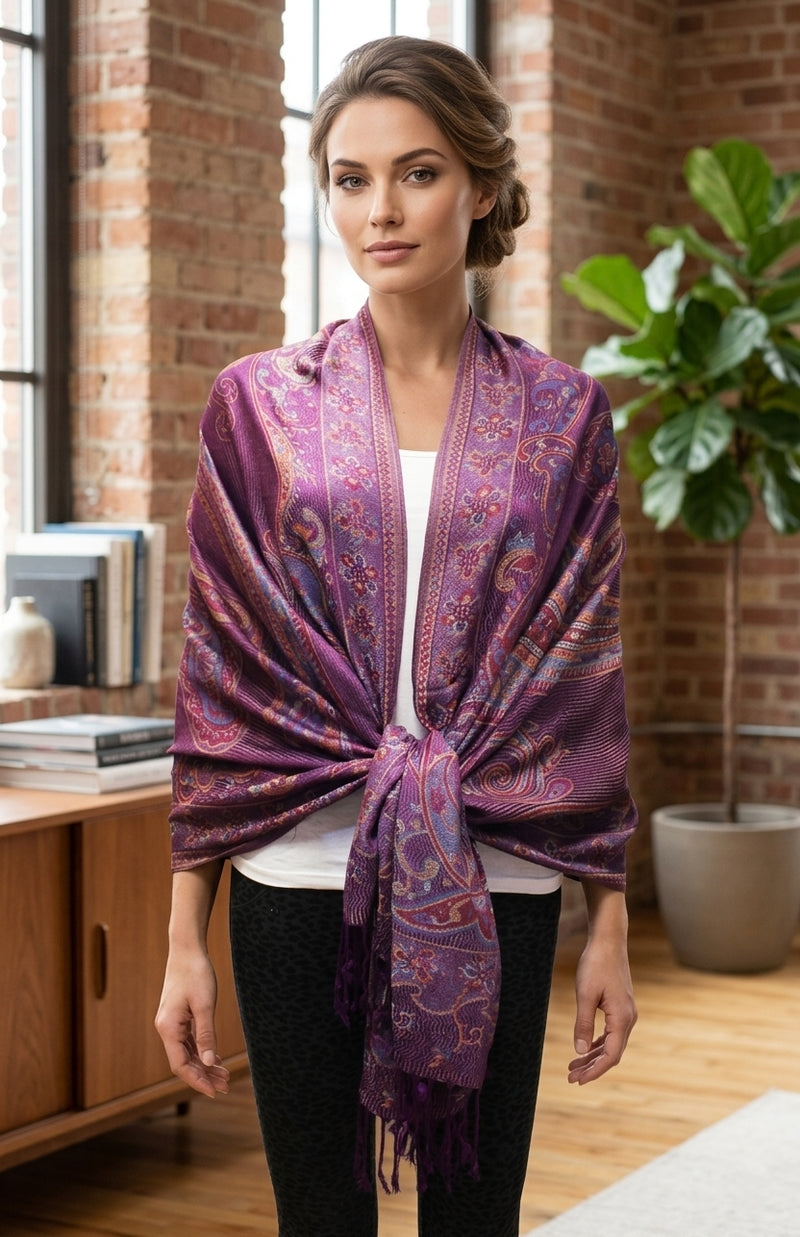 Vintage Paisley Pashmina Shawl-BH1802