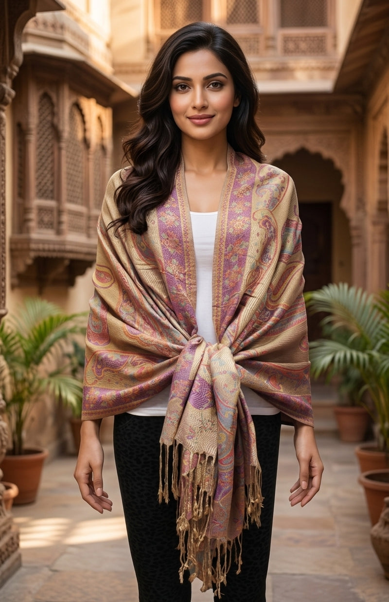 Vintage Paisley Pashmina Shawl-BH1802