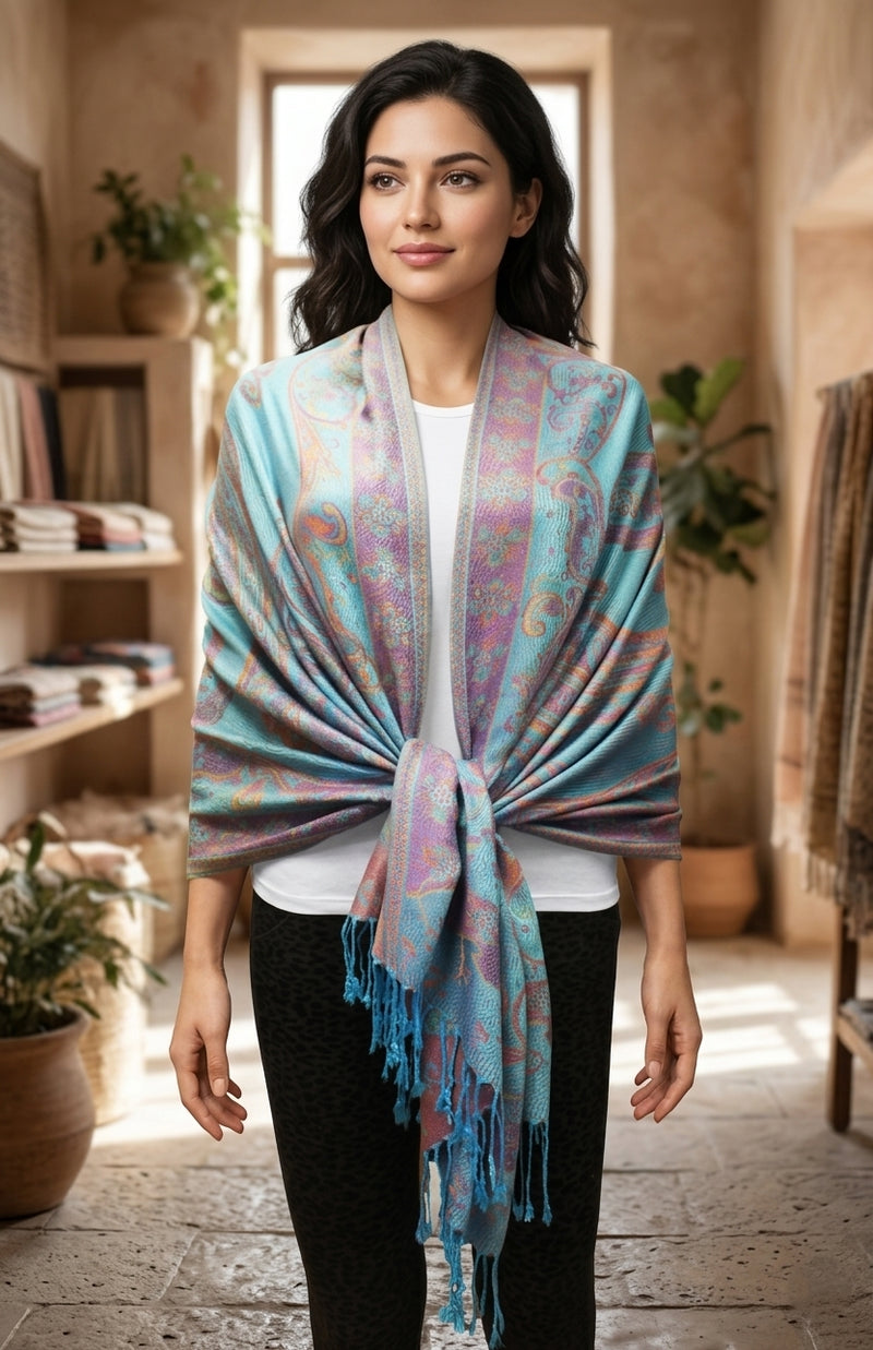 Vintage Paisley Pashmina Shawl-BH1802