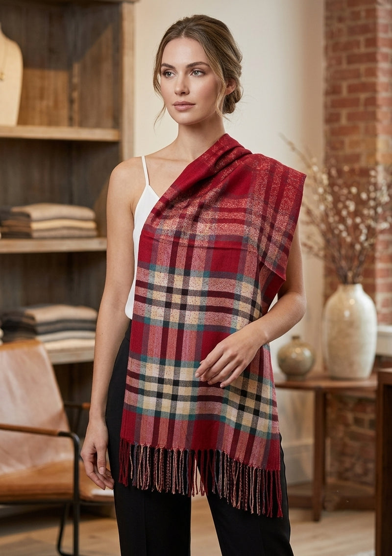 Classic Plaid Pashmina Shawl-BH1806