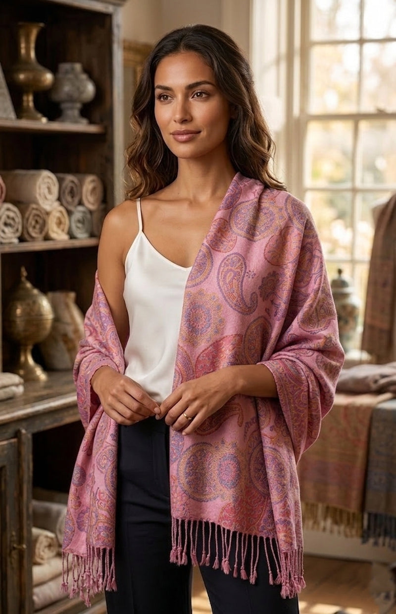 Elegant  Paisley Floral Pashmina Shawl-BH1901