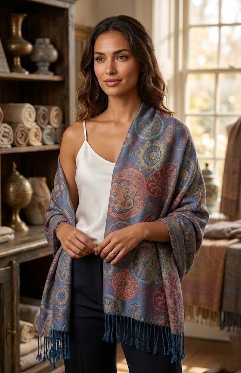 Elegant  Paisley Floral Pashmina Shawl-BH1901