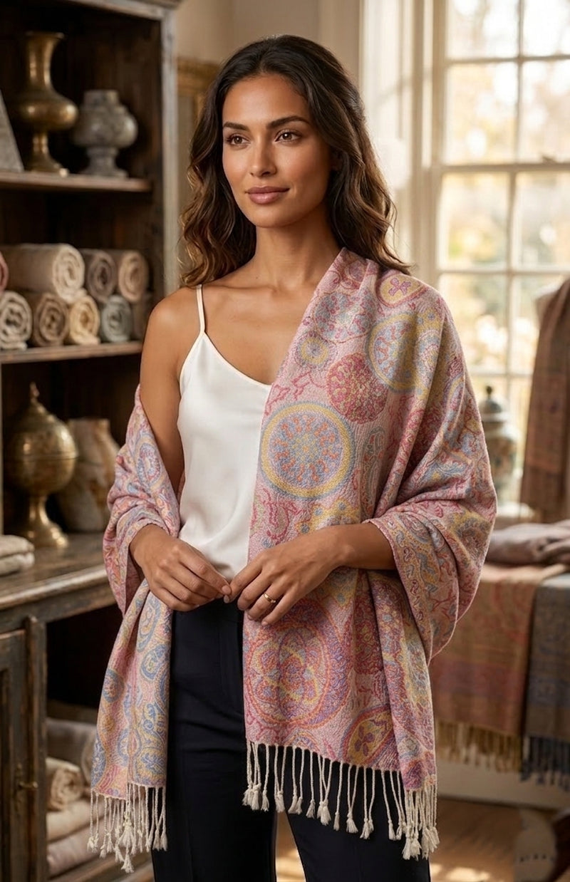 Elegant  Paisley Floral Pashmina Shawl-BH1901