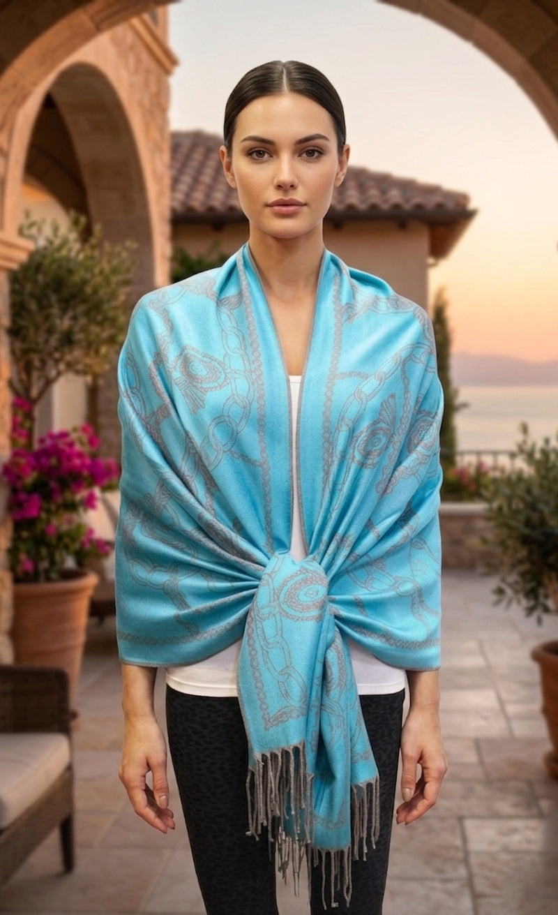 Chain Pattern Pashmina Shawl-BH1904