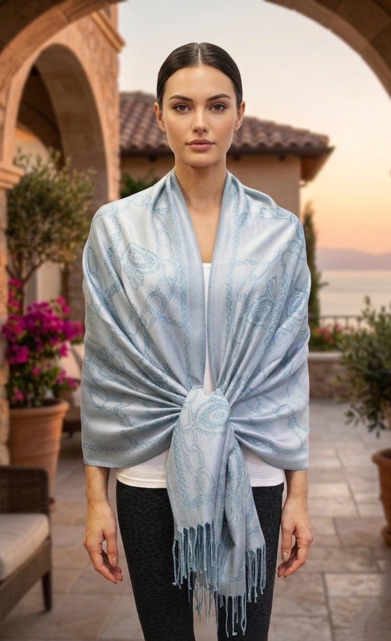 Chain Pattern Pashmina Shawl-BH1904