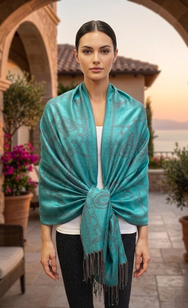 Chain Pattern Pashmina Shawl-BH1904