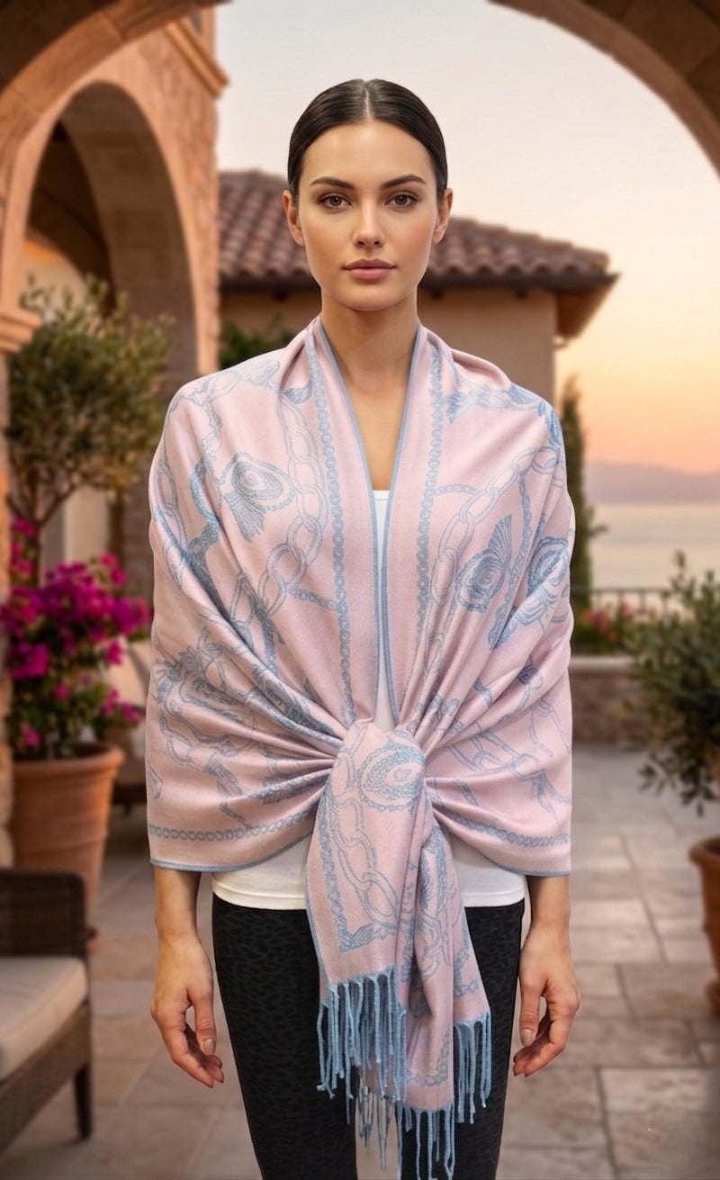 Chain Pattern Pashmina Shawl-BH1904