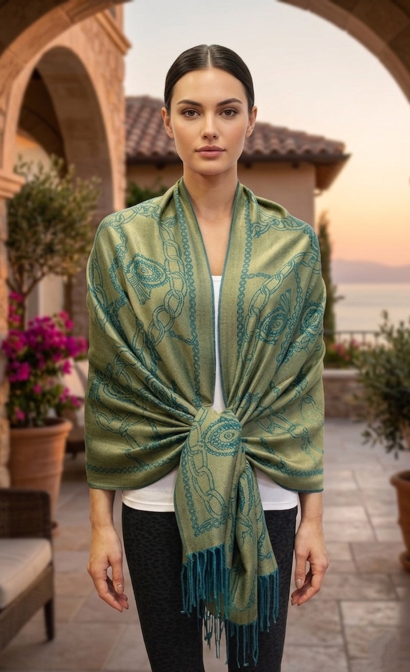 Chain Pattern Pashmina Shawl-BH1904