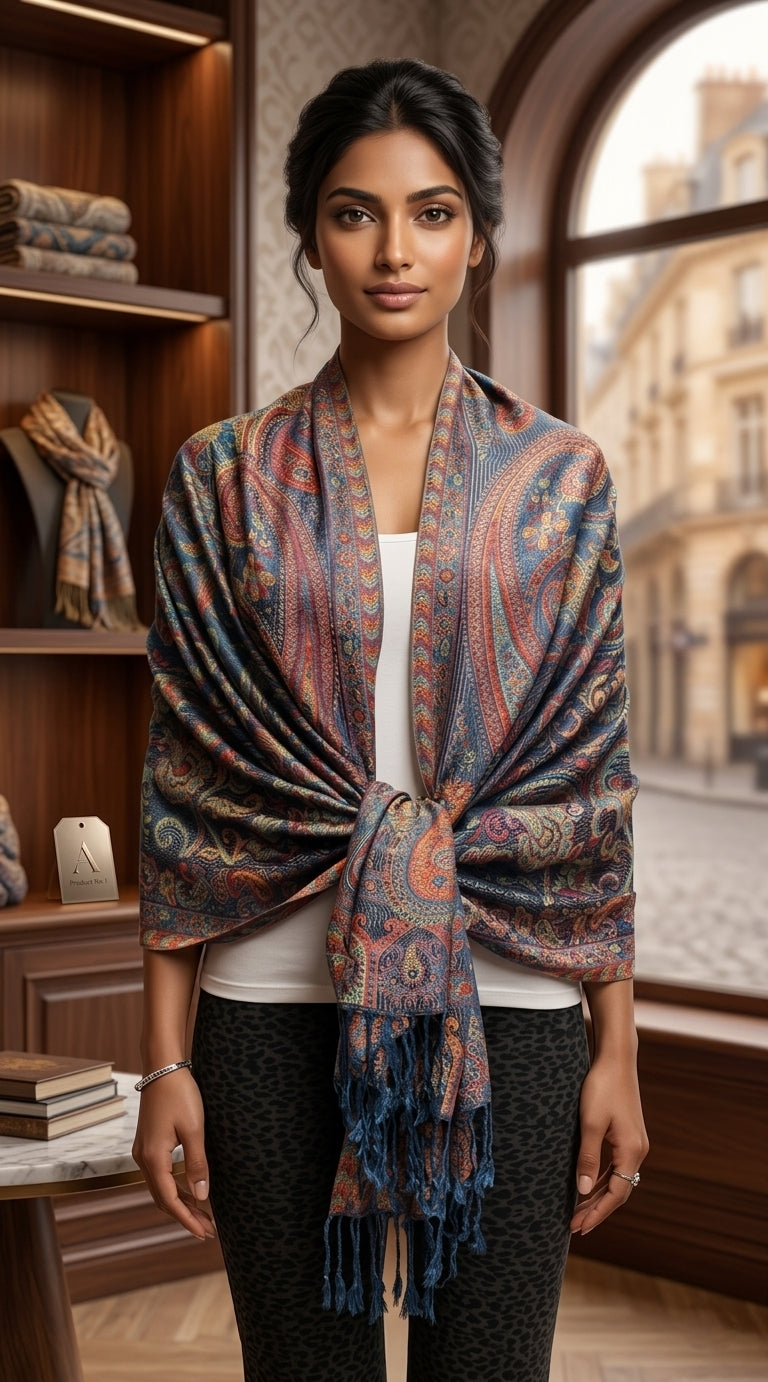 Elegant Paisley Pashmina Shawl-BH1906