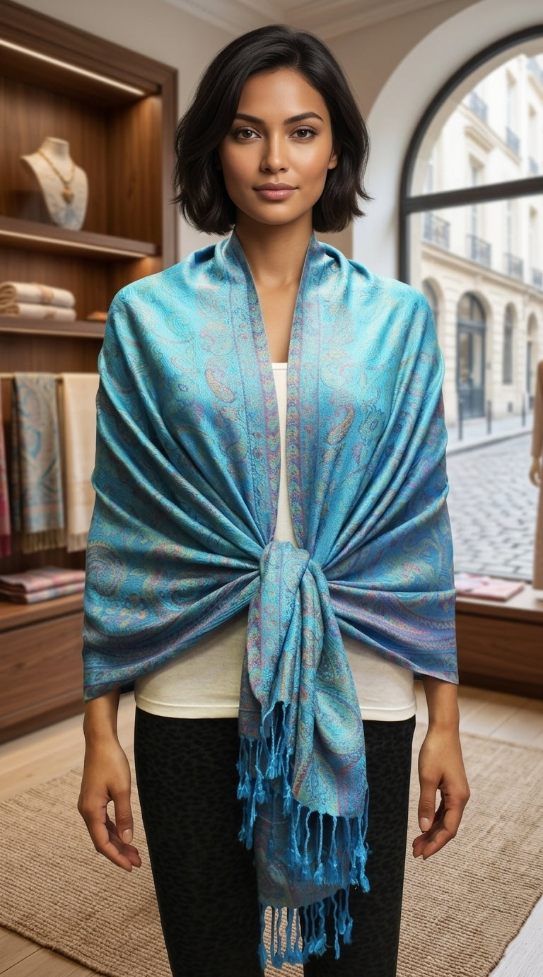 Elegant Paisley Pashmina Shawl-BH1906