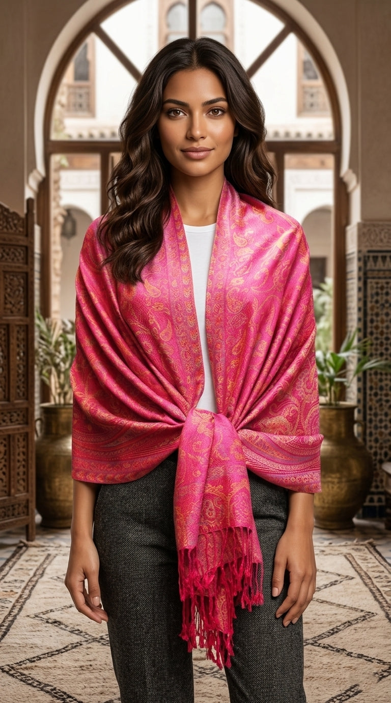 Elegant Paisley Pashmina Shawl-BH1906