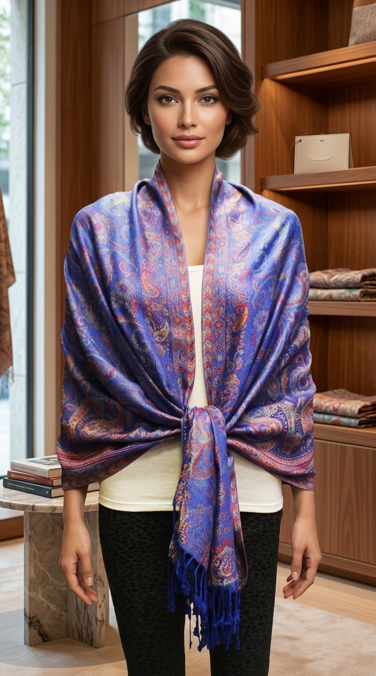 Elegant Paisley Pashmina Shawl-BH1906