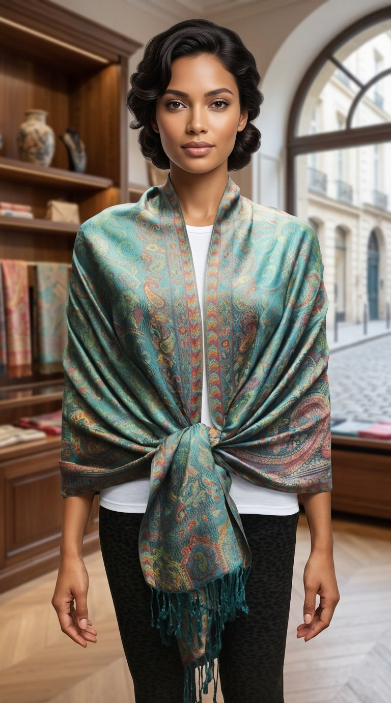 Elegant Paisley Pashmina Shawl-BH1906
