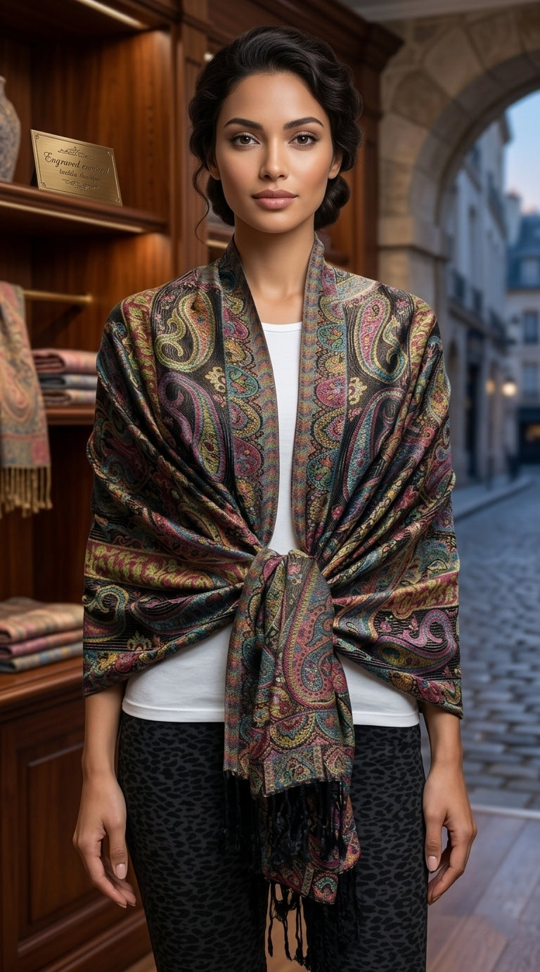 Elegant Paisley Pashmina Shawl-BH1906