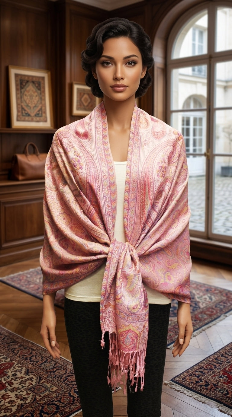 Elegant Paisley Pashmina Shawl-BH1906