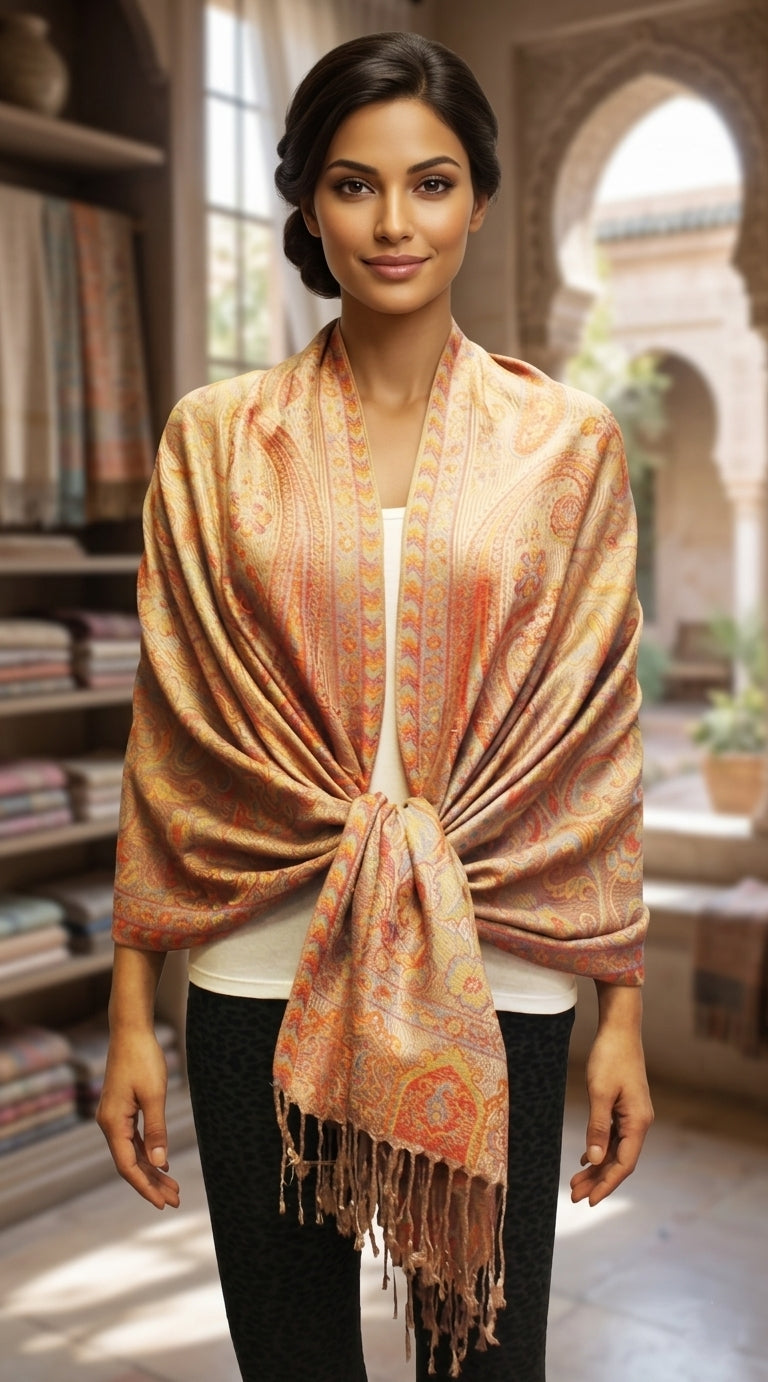 Elegant Paisley Pashmina Shawl-BH1906