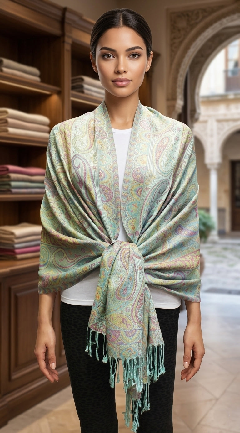 Elegant Paisley Pashmina Shawl-BH1906