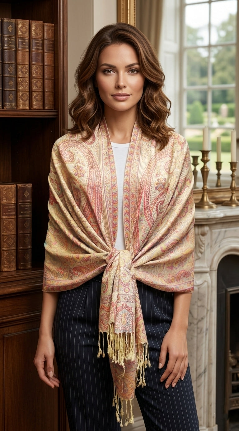 Elegant Paisley Pashmina Shawl-BH1906