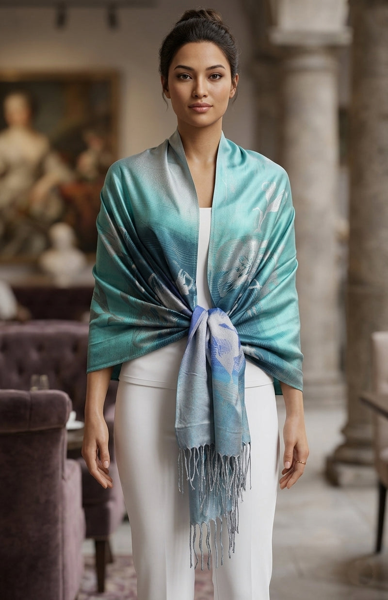 Elegant Floral Gradient Pashmina-BH2102
