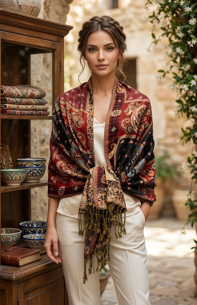 Elegant Thick Pashmina Shawl-BH2107