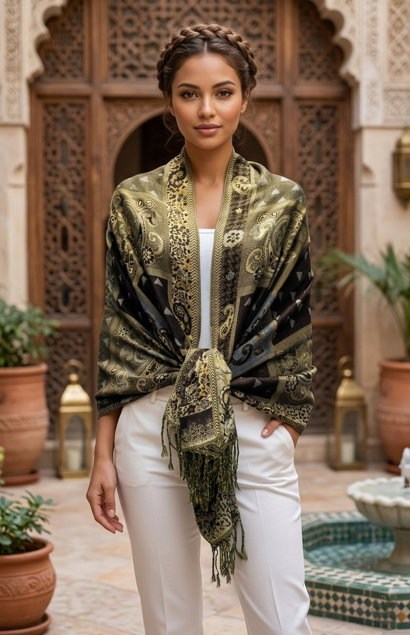 Elegant Thick Pashmina Shawl-BH2107
