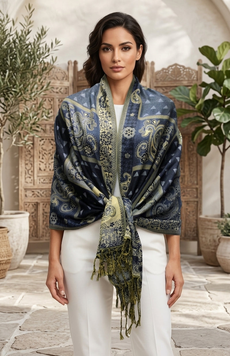Elegant Thick Pashmina Shawl-BH2107