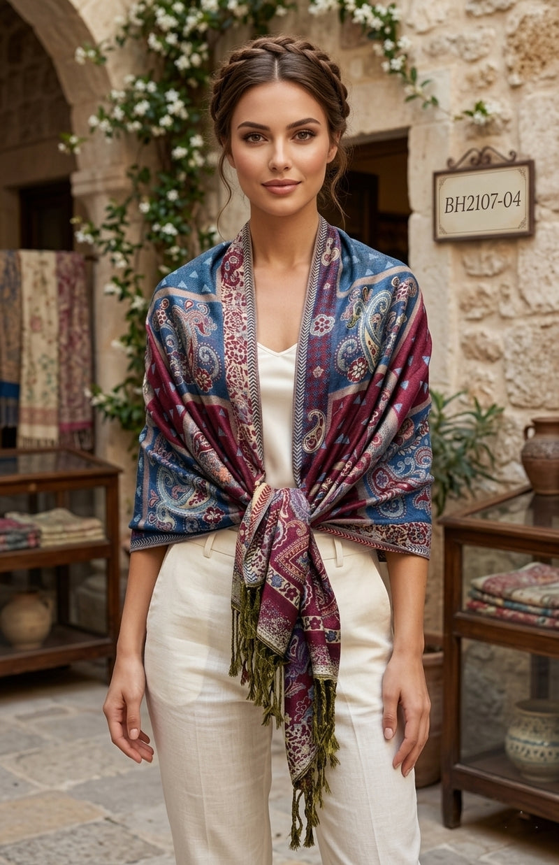Elegant Thick Pashmina Shawl-BH2107