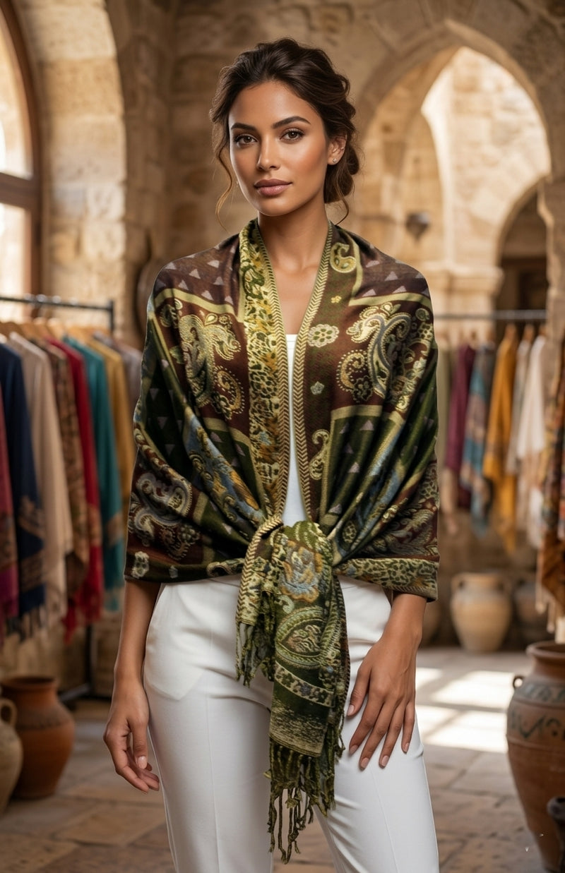 Elegant Thick Pashmina Shawl-BH2107