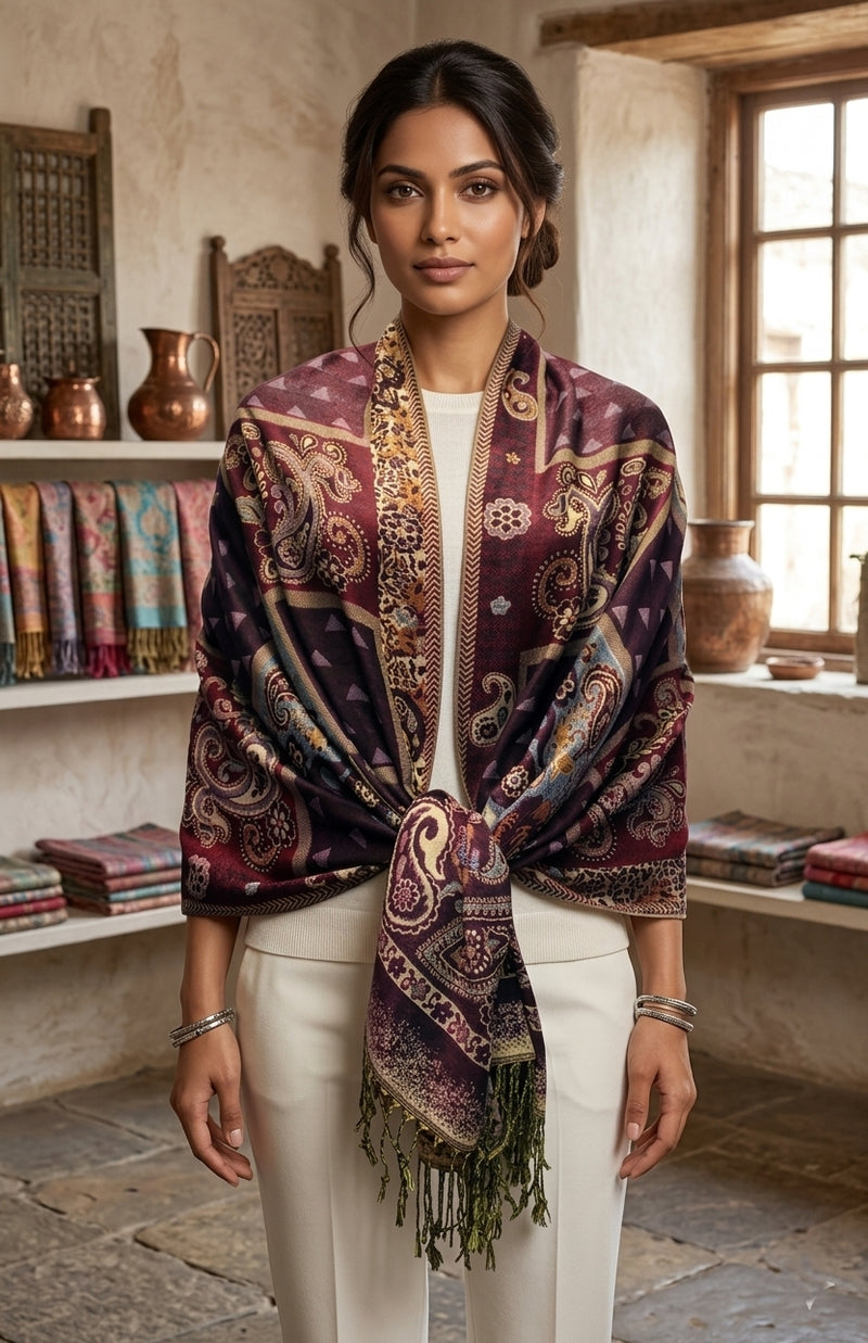Elegant Thick Pashmina Shawl-BH2107