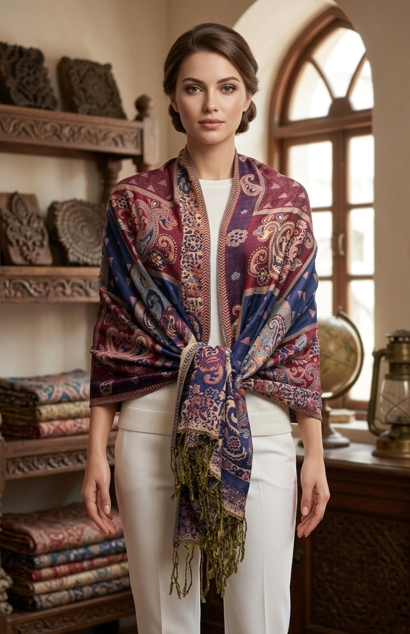 Elegant Thick Pashmina Shawl-BH2107