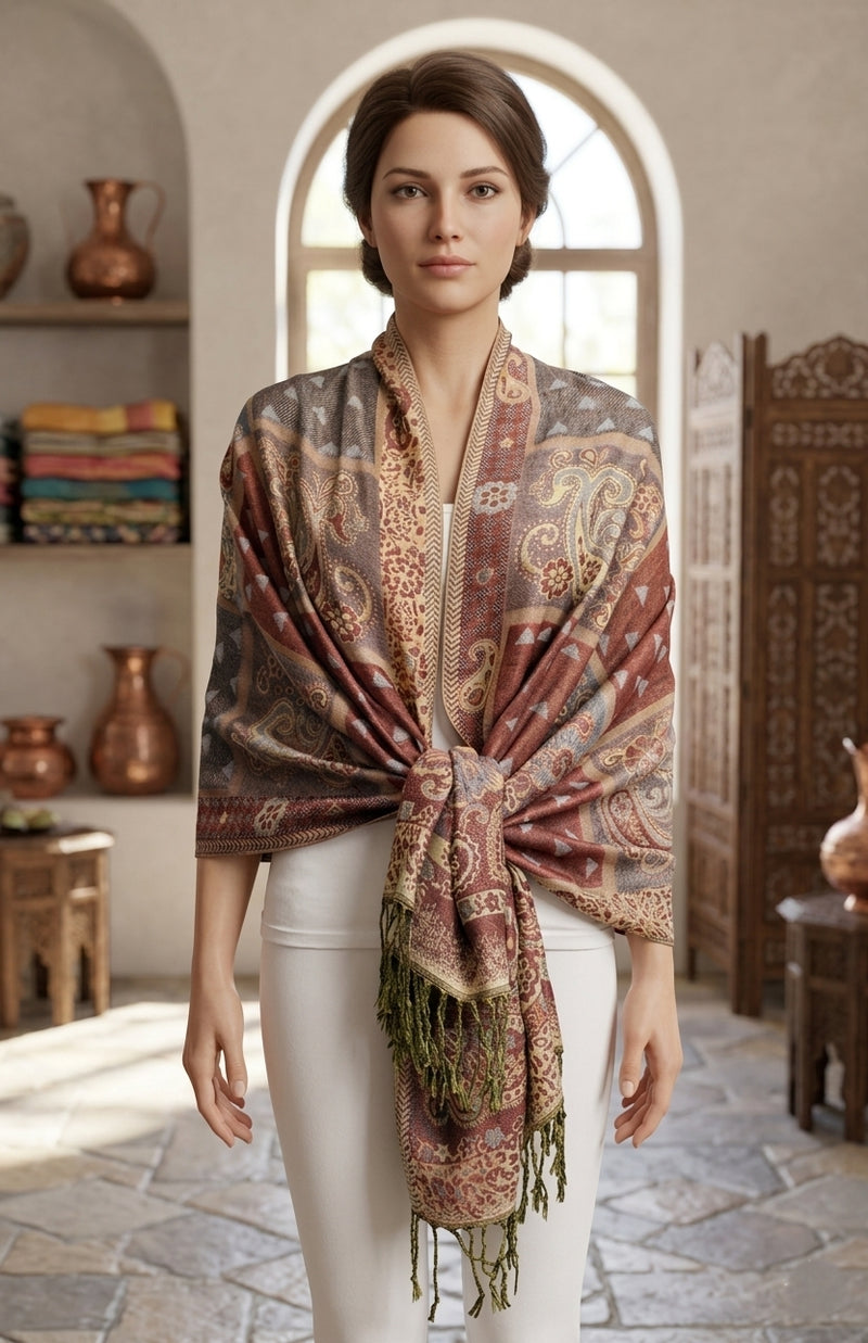 Elegant Thick Pashmina Shawl-BH2107