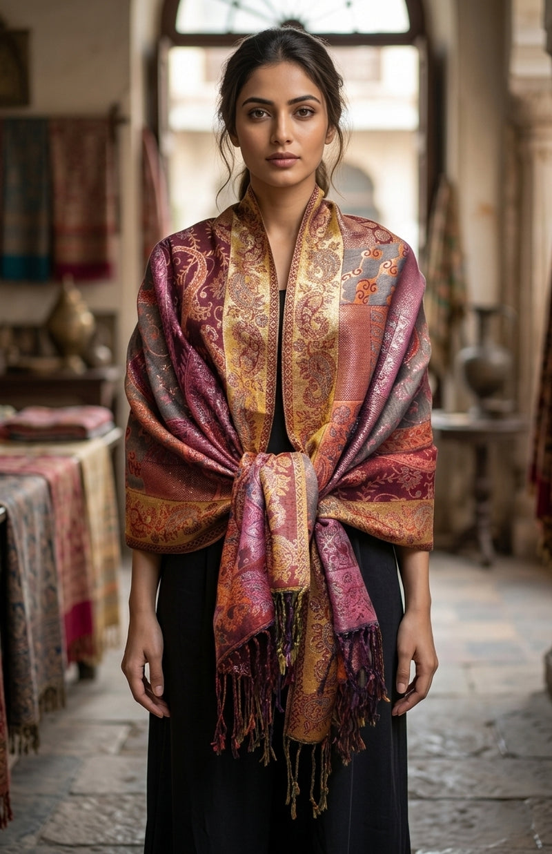 Shimmering Multicolor Silver Pashmina Thread - BH2203