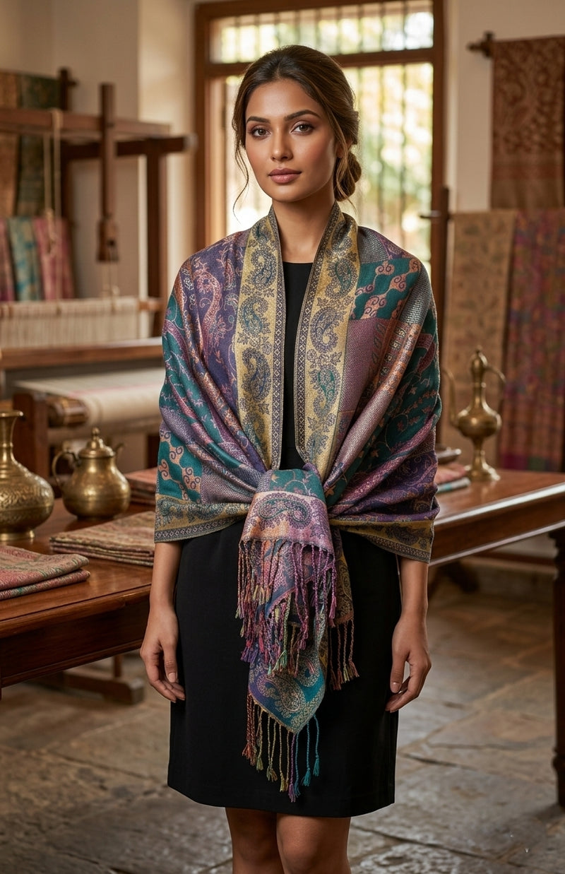 Shimmering Multicolor Silver Pashmina Thread - BH2203