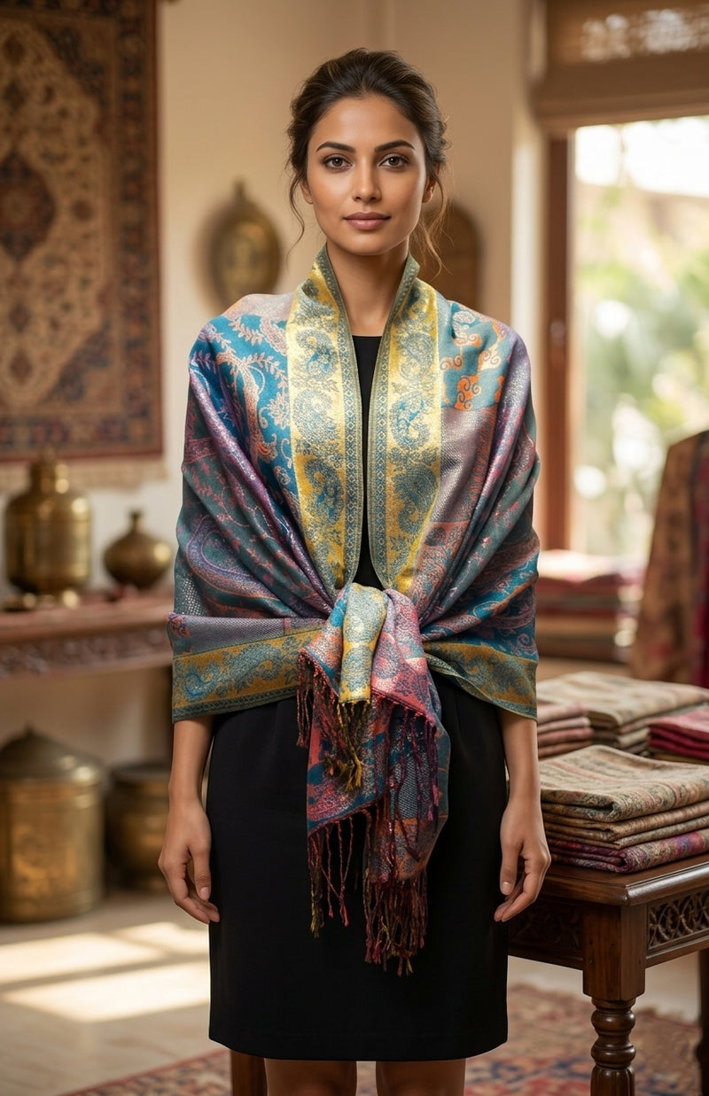 Shimmering Multicolor Silver Pashmina Thread - BH2203