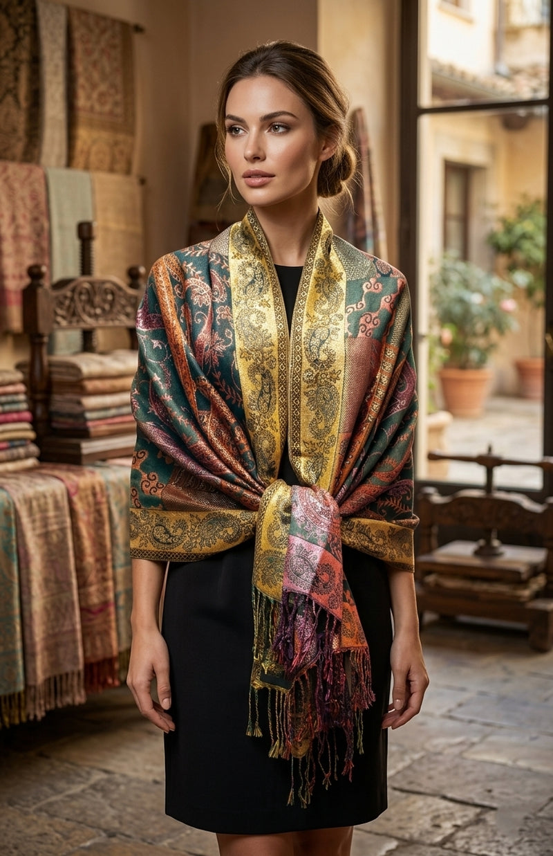 Shimmering Multicolor Silver Pashmina Thread - BH2203