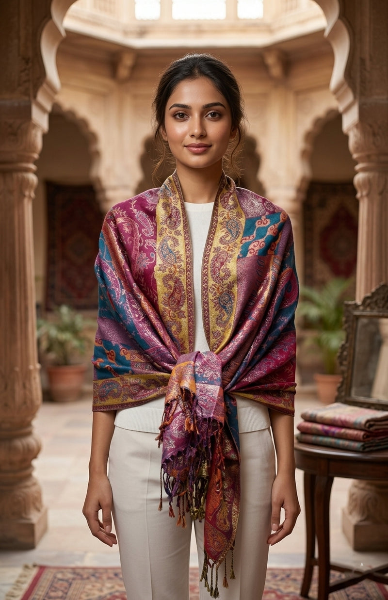 Shimmering Multicolor Silver Pashmina Thread - BH2203