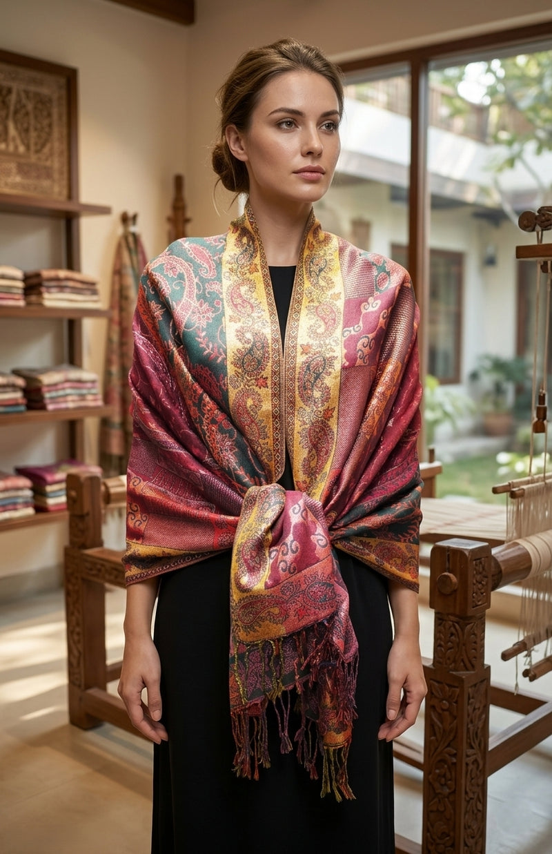 Shimmering Multicolor Silver Pashmina Thread - BH2203