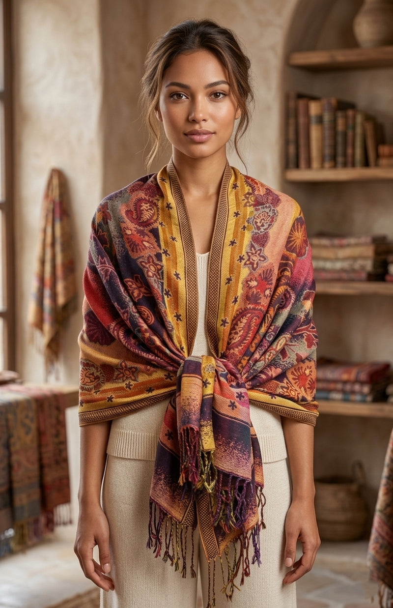 Thick Multicolor Pashmina Shawl-BH2204