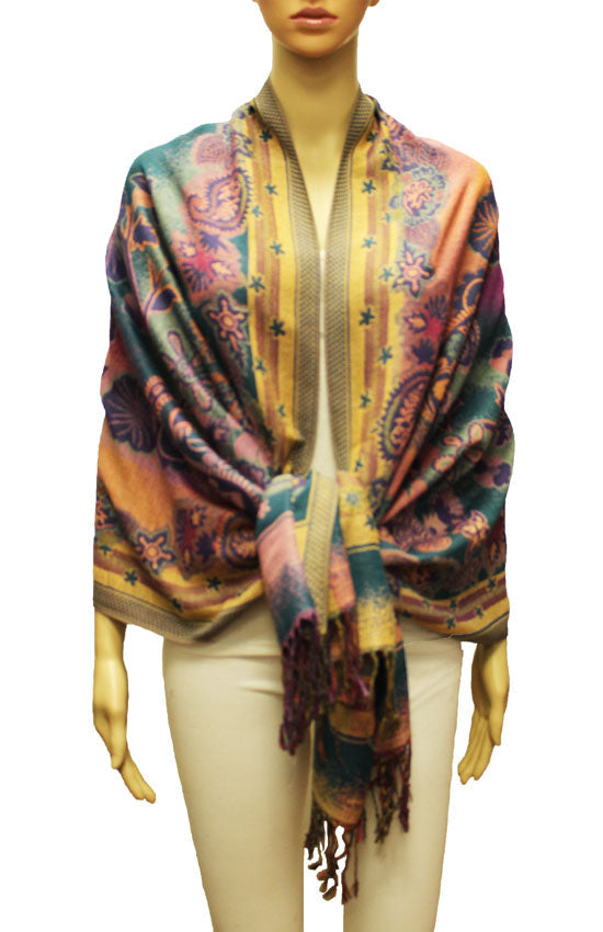 Thick Multicolor Pashmina Shawl-BH2204